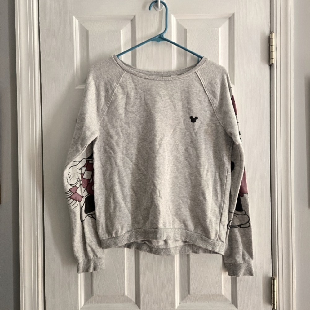 Gray Mickey And Minnie Mouse Sweater